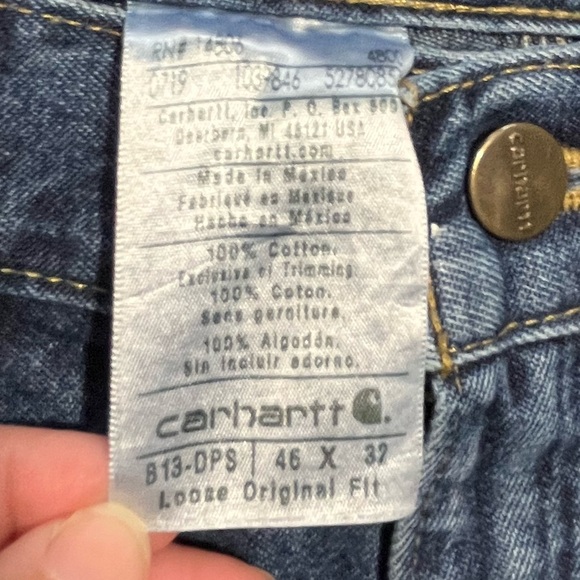Carhartt Men's Loose Original Fit Denim Jeans Size 46x32 - Picture 3 of 8